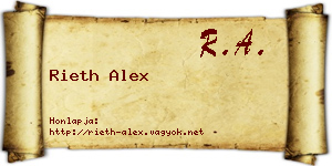 Rieth Alex névjegykártya